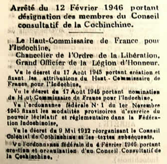 Composition du Conseil Consultatif